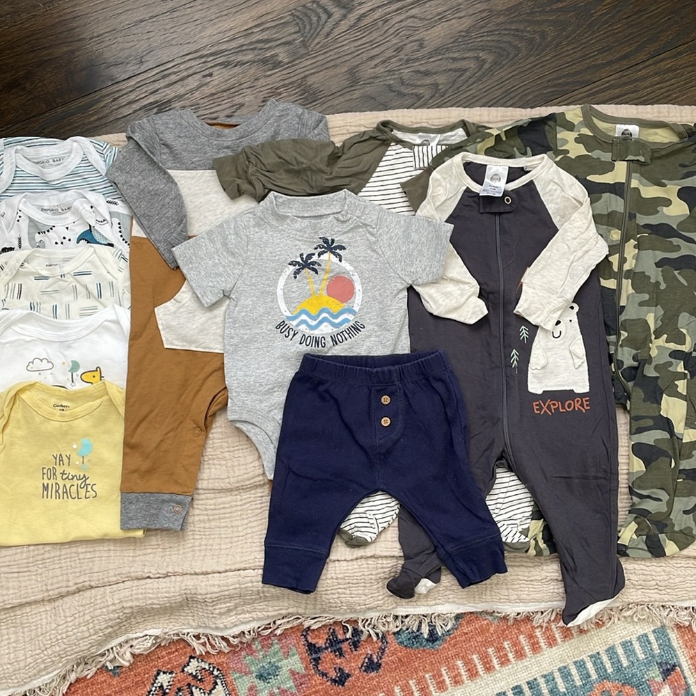 Bundle Boys 0-3 Month Pajamas/Onesies
